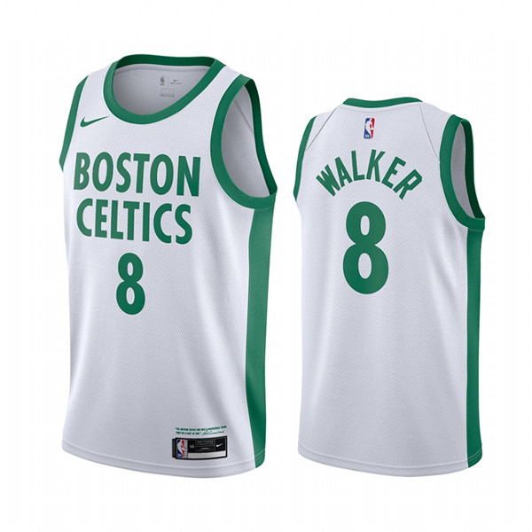 Men's Boston Celtics #8 Kemba Walker White 2020-21 NBA City Edition Swingman Stitched Jersey